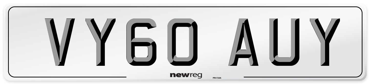 VY60 AUY Number Plate from New Reg